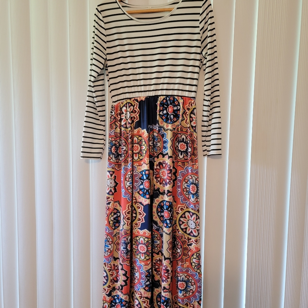 Maxi 3/4 sleeve long dress